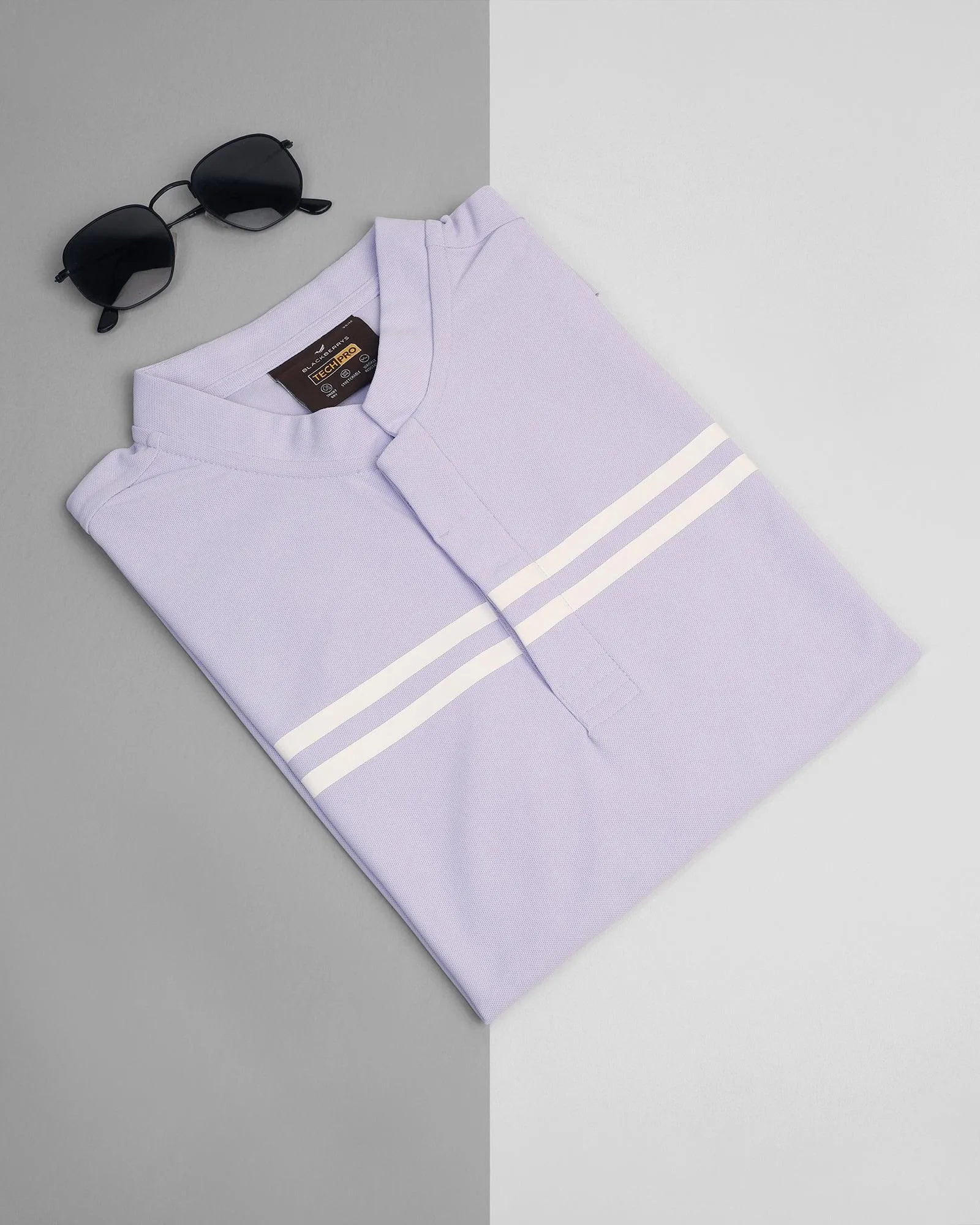 TechPro Polo Lavender Stripe T-Shirt - Saylor