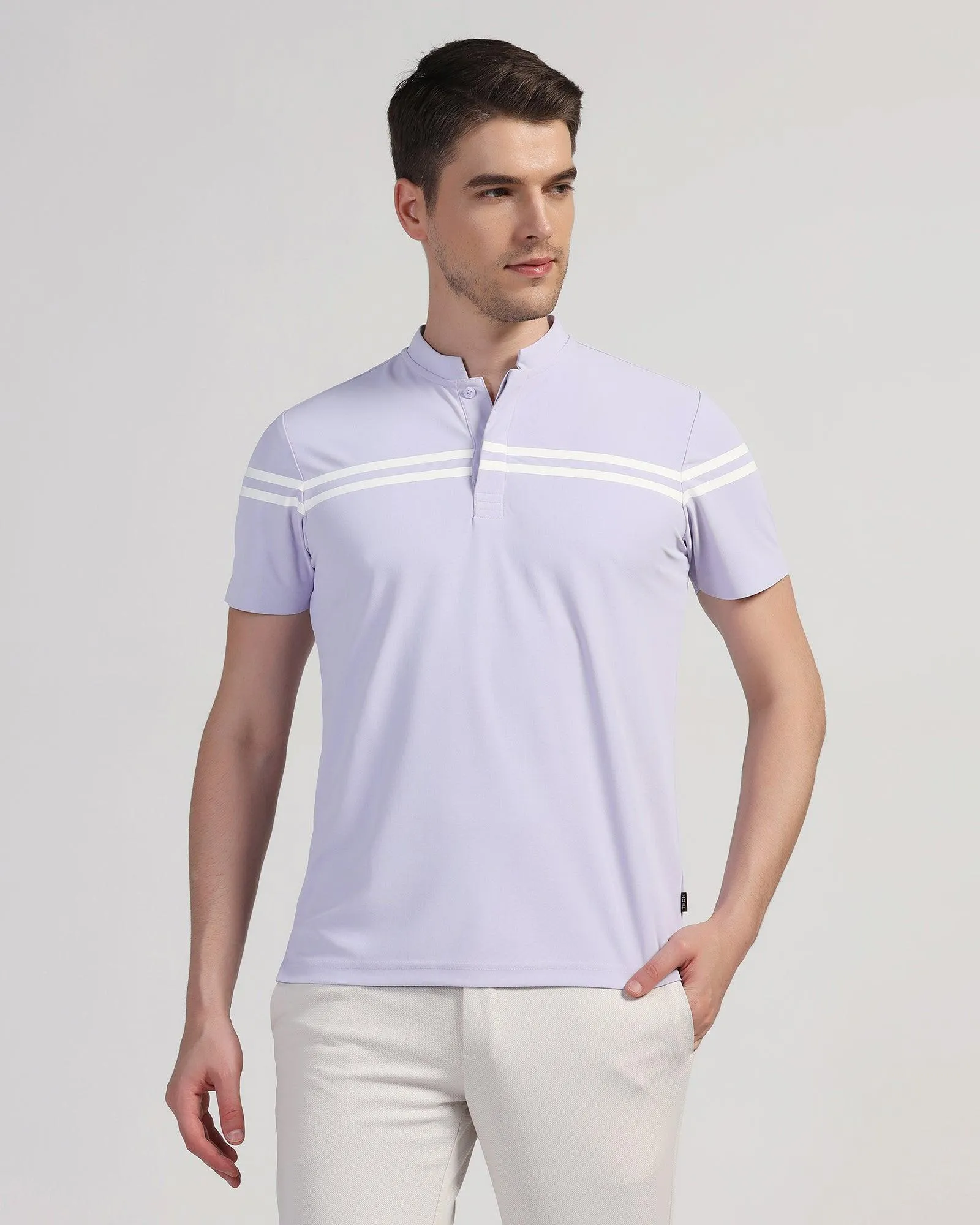 TechPro Polo Lavender Stripe T-Shirt - Saylor