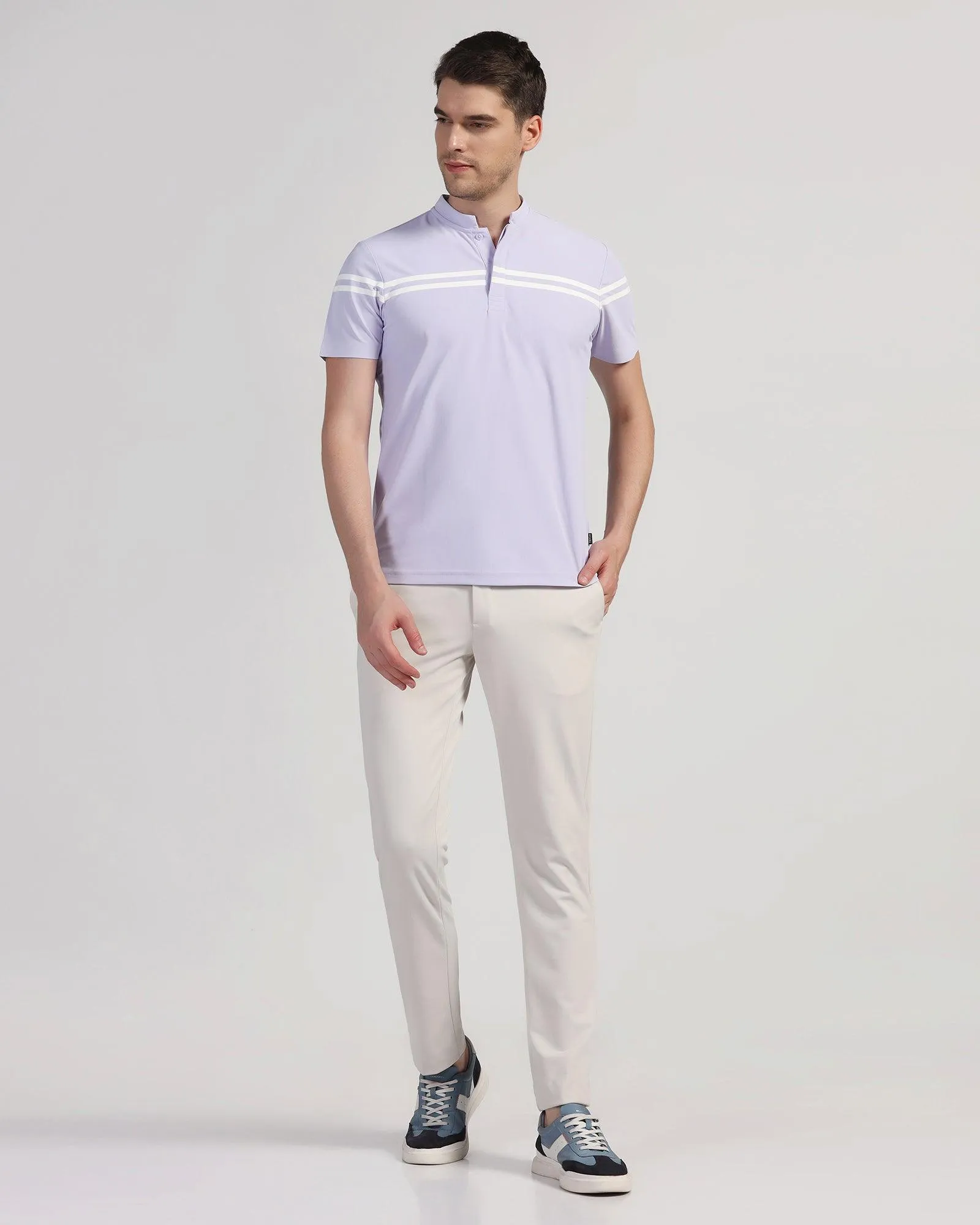 TechPro Polo Lavender Stripe T-Shirt - Saylor