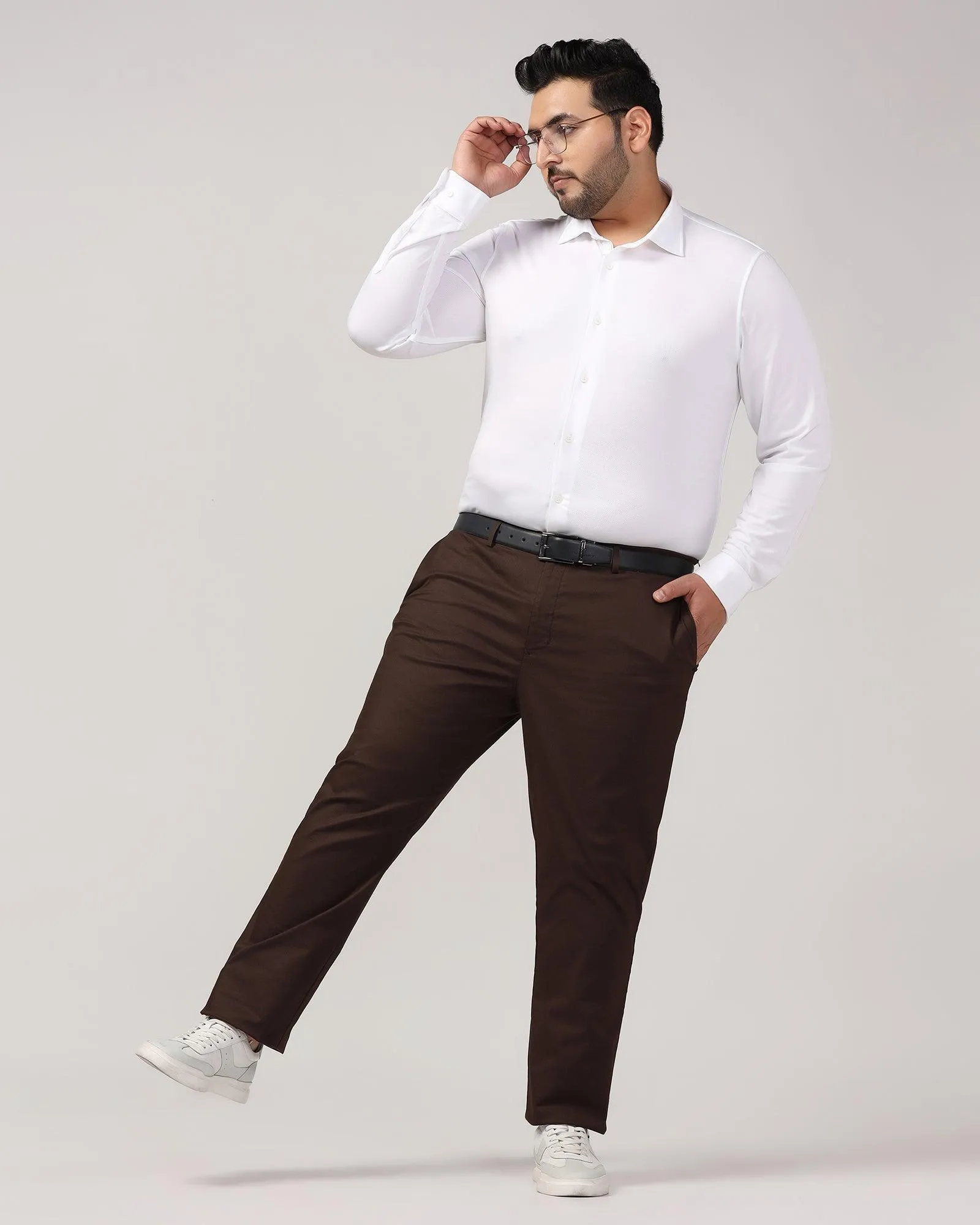 TechPro Slim Comfort B-95 Casual Brown Solid Khakis - Andros