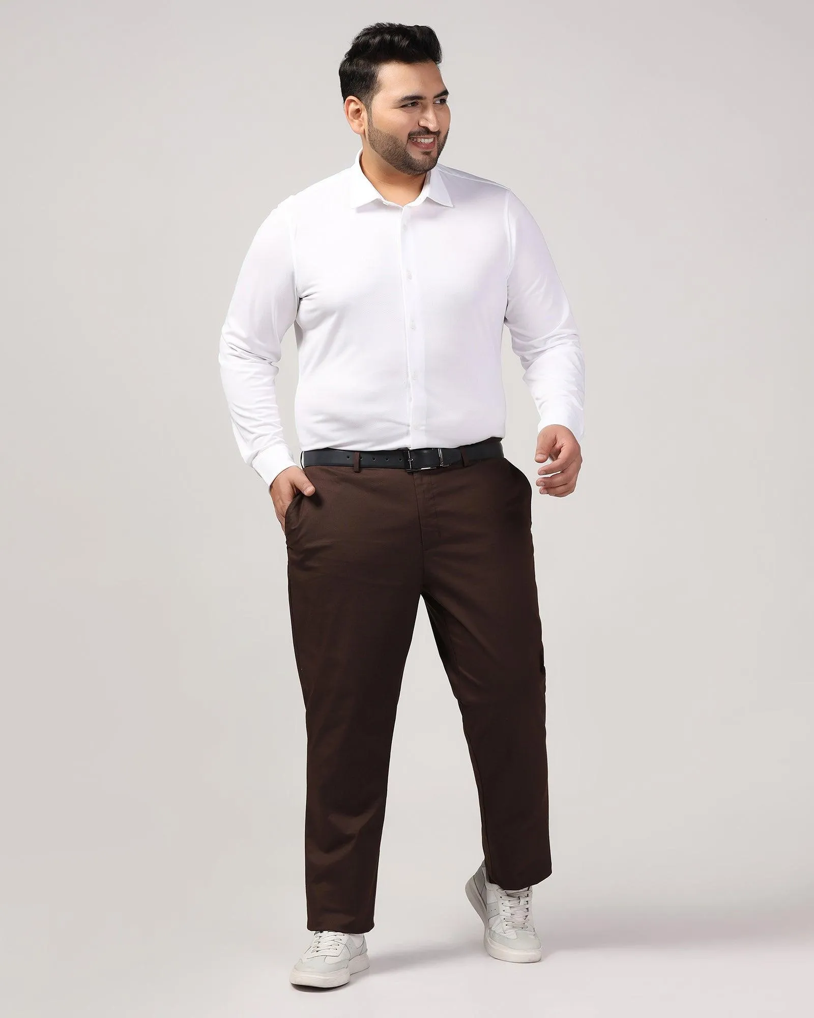 TechPro Slim Comfort B-95 Casual Brown Solid Khakis - Andros