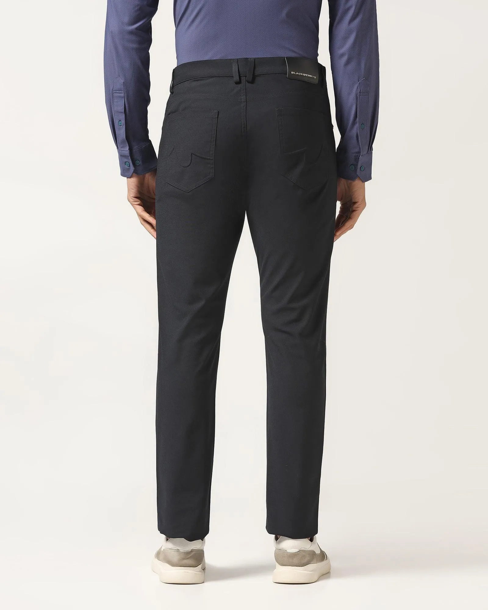 TechPro Slim Comfort Casual Black Textured Khakis - Finn