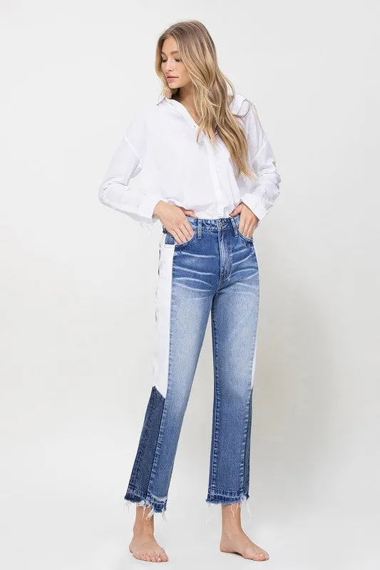 TEEK - Tallulah Skye Super HIgh RIse Straight Side Panel Jeans