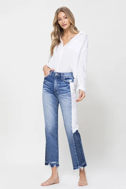 TEEK - Tallulah Skye Super HIgh RIse Straight Side Panel Jeans