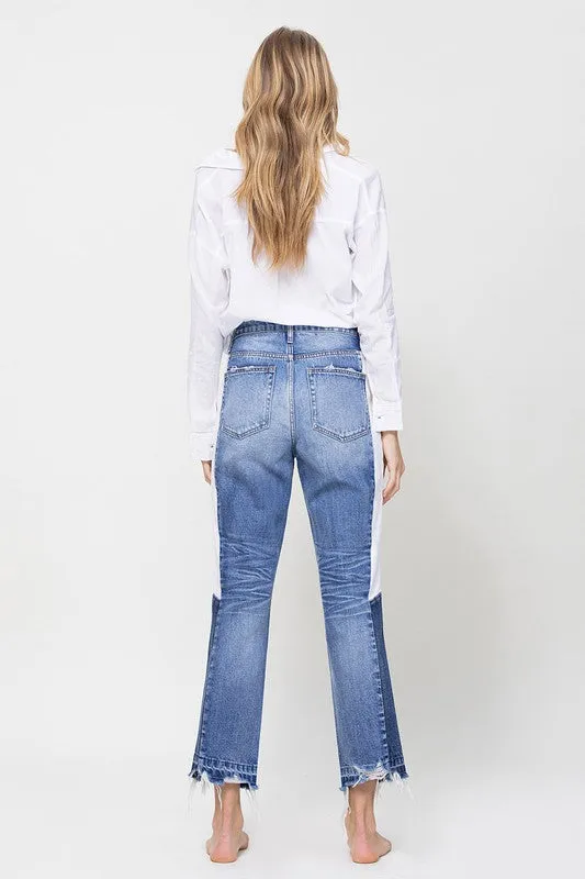 TEEK - Tallulah Skye Super HIgh RIse Straight Side Panel Jeans