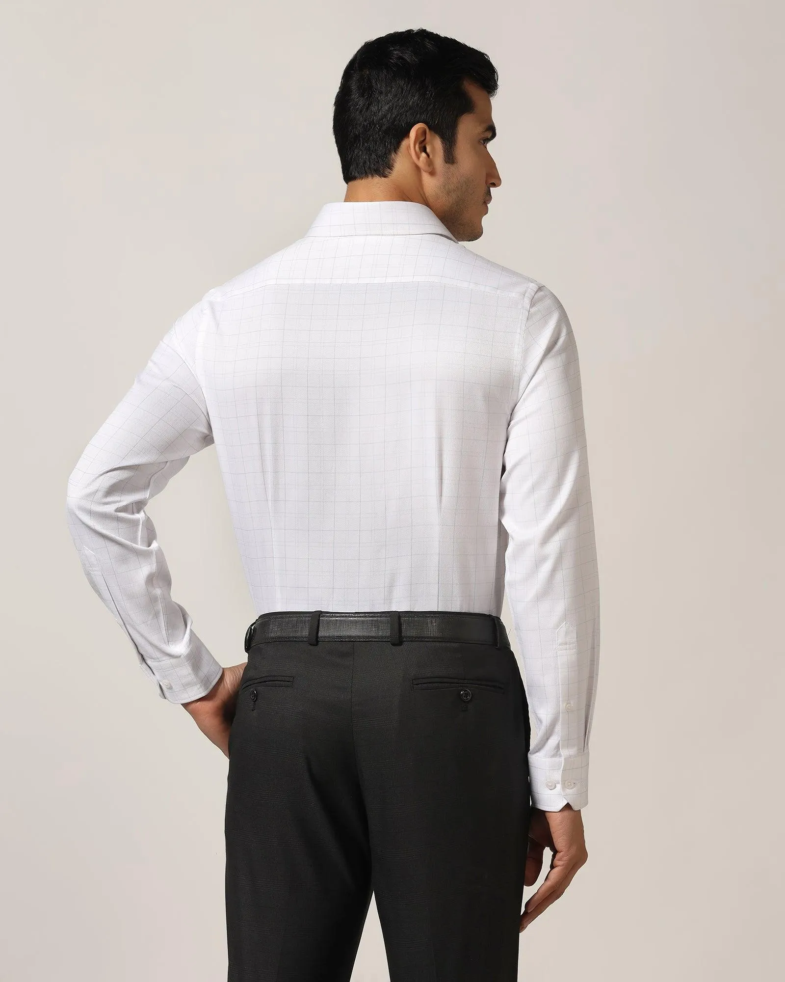 Temp Tech Formal White Check Shirt - Caldon