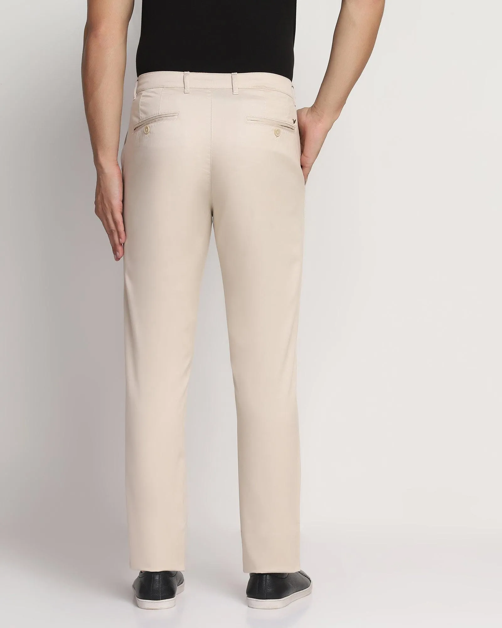 Temp Tech Slim Comfort Casual Beige Solid Khakis - Henry