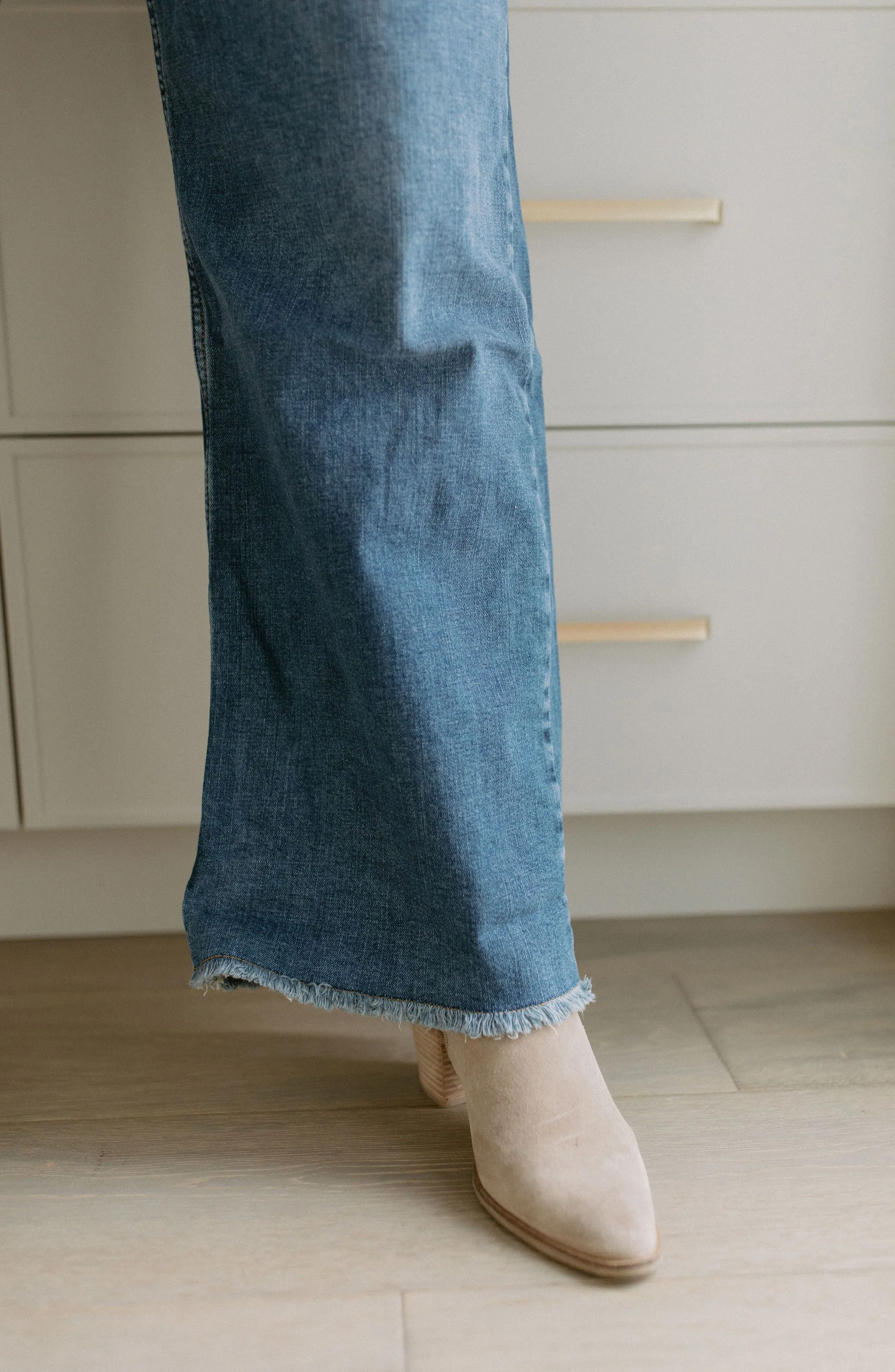 The Milan High Rise Wide Leg Denim by Lola Jeans - Dim Sky - PLUS