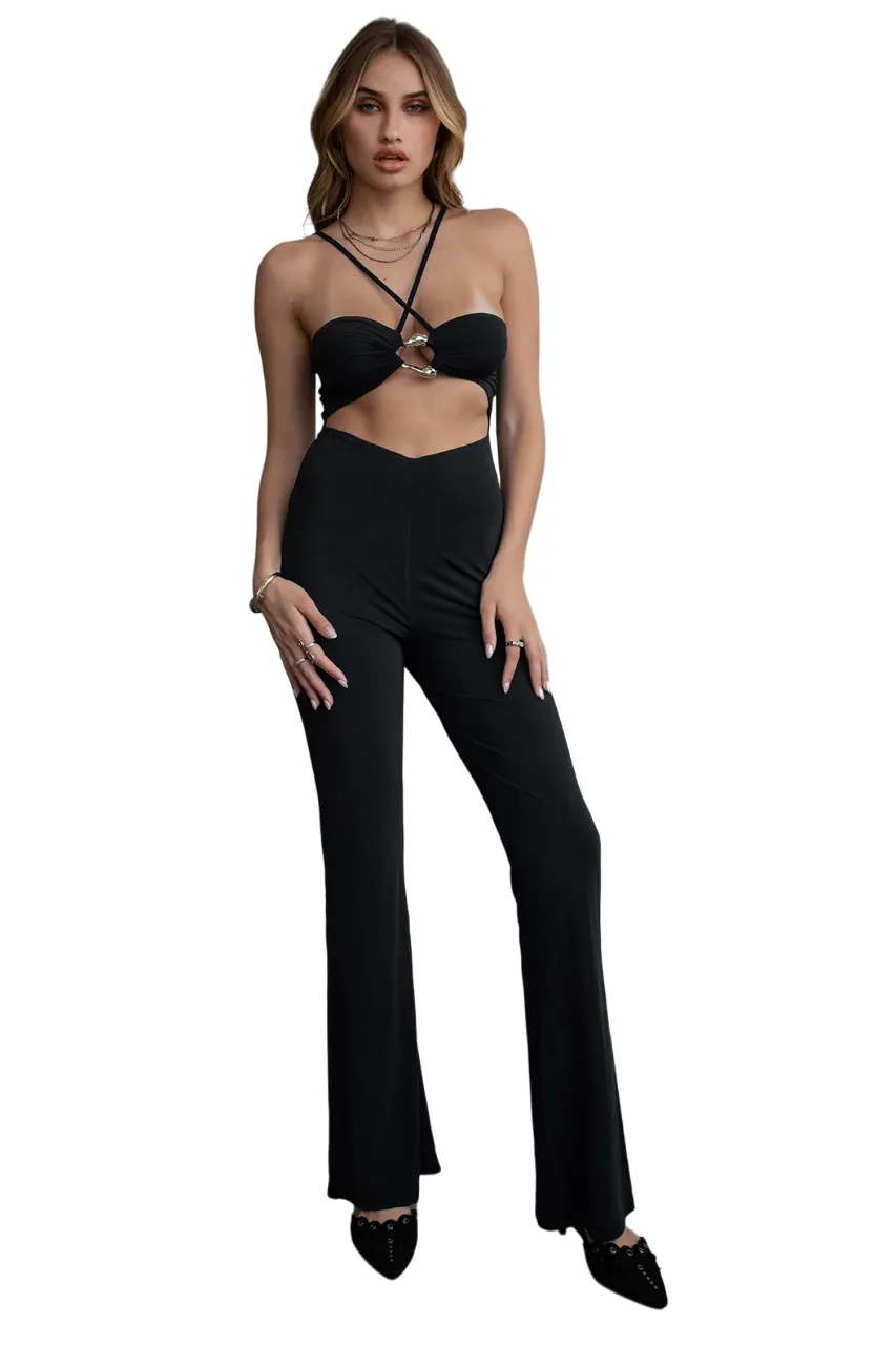 TIC TOC - "Perla" - Black Lightweight Jumpsuit