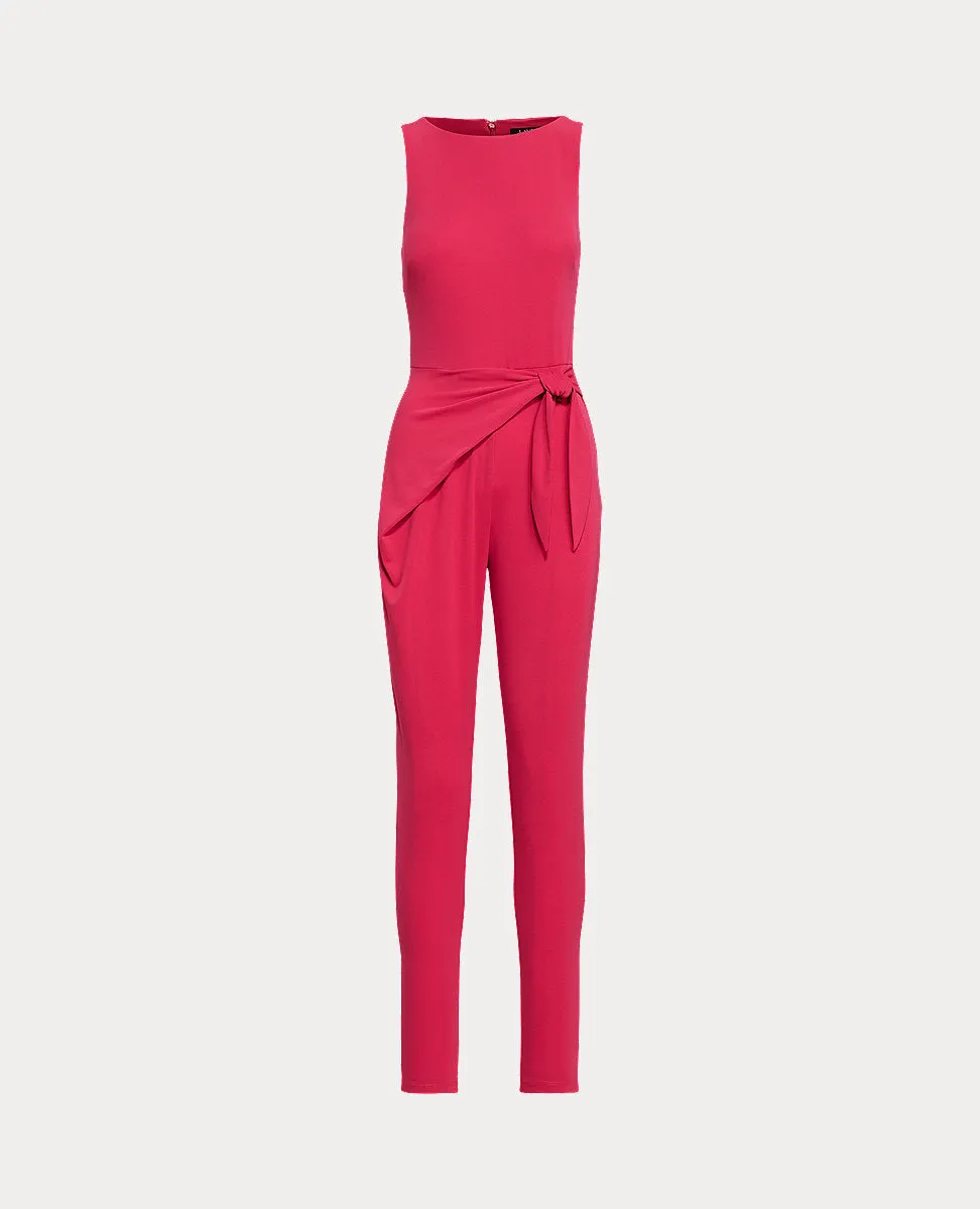 Tie-Waist Jersey Jumpsuit In Pink