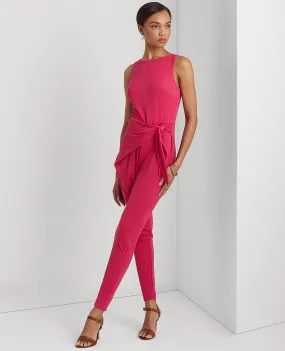 Tie-Waist Jersey Jumpsuit In Pink