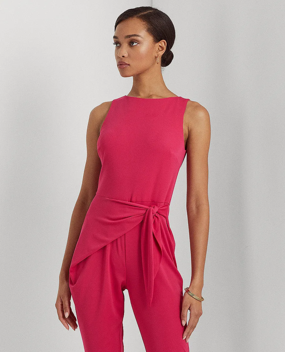 Tie-Waist Jersey Jumpsuit In Pink