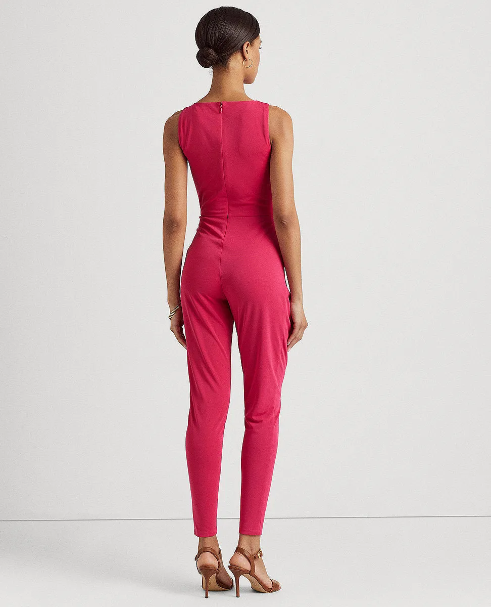 Tie-Waist Jersey Jumpsuit In Pink