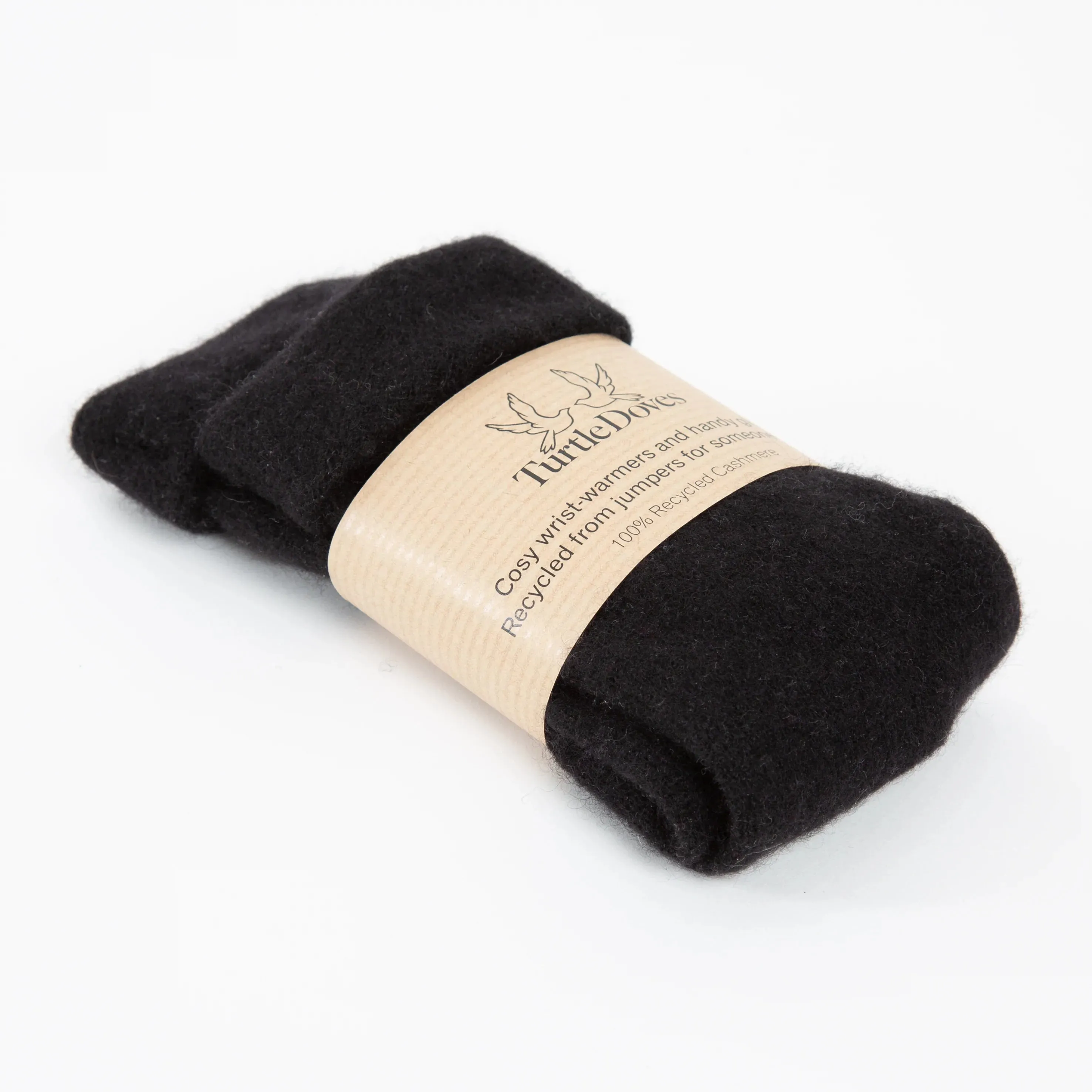 Turtle Doves Black Cashmere Fingerless Gloves