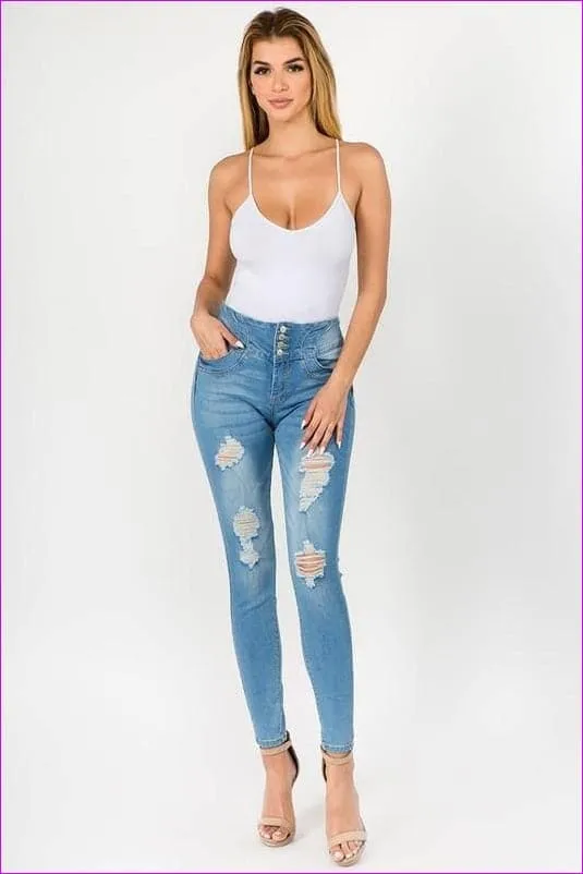 Ultra High Rise Ripped Jeans