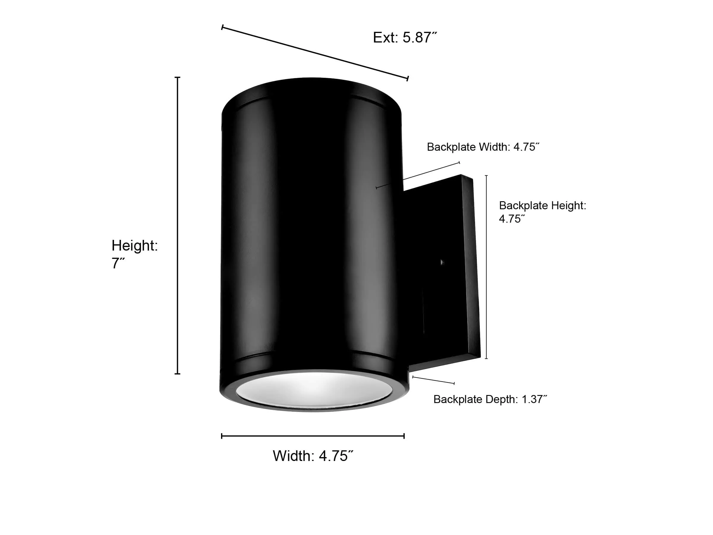 Vegas Single LED Wall Sconce - Powder Coated Black - Frosted Glass - 7in. Height - 12W Integrated LED Module - 700 Lm - 3000K Warm White