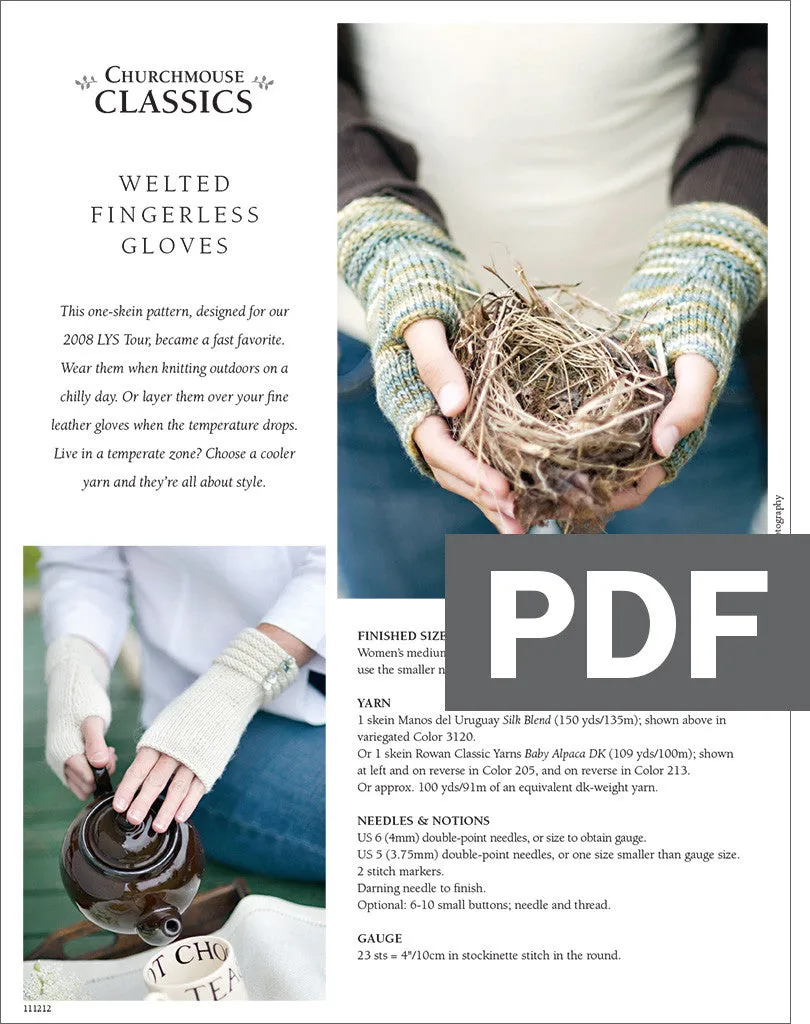 Welted Fingerless Gloves Pattern