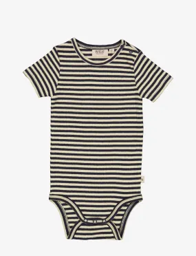 Wheat - Short-Sleeved Body Plain Bodysuit - Midnight Stripe