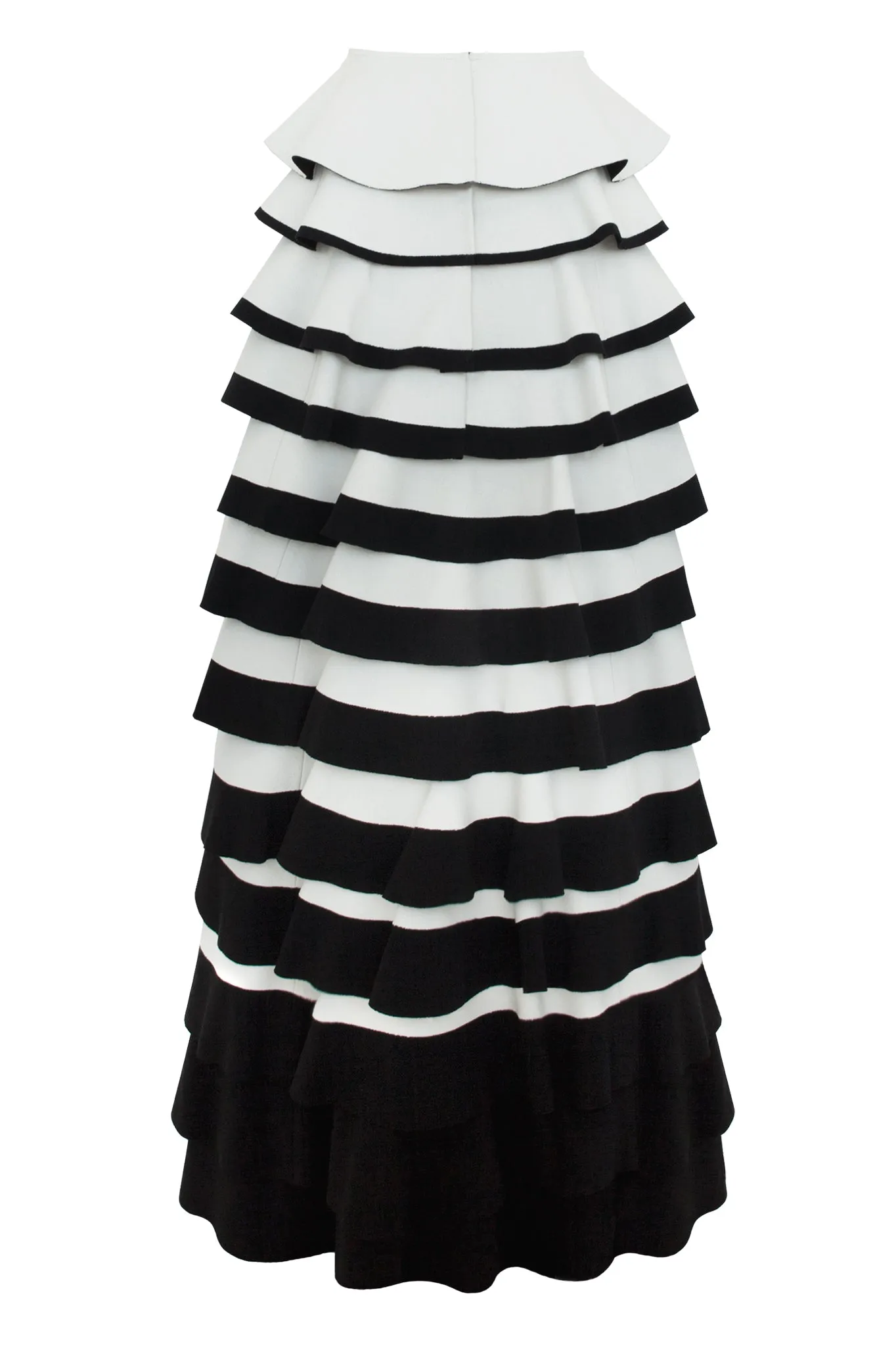 White and Black Wool "Vex" Skirt