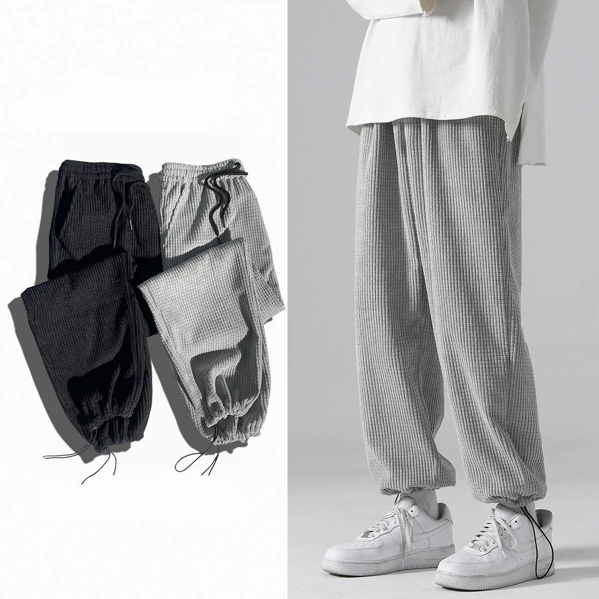 Wide-Leg Straight-Leg Sports Sweatpants