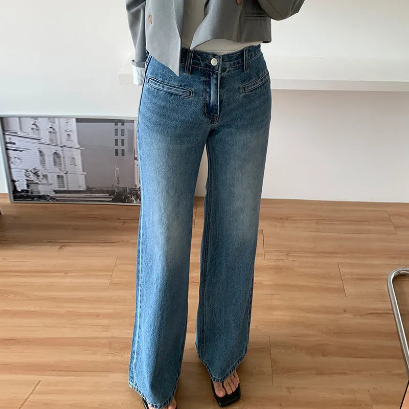 Women High Waist Slimming Jeans - Stylish Wide Leg Pants