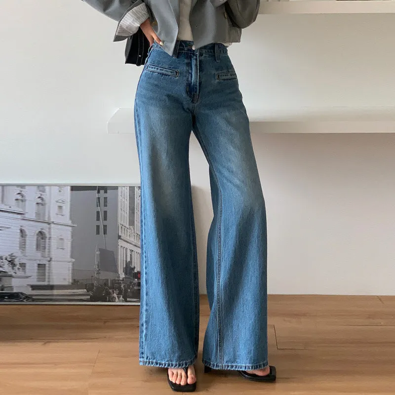 Women High Waist Slimming Jeans - Stylish Wide Leg Pants