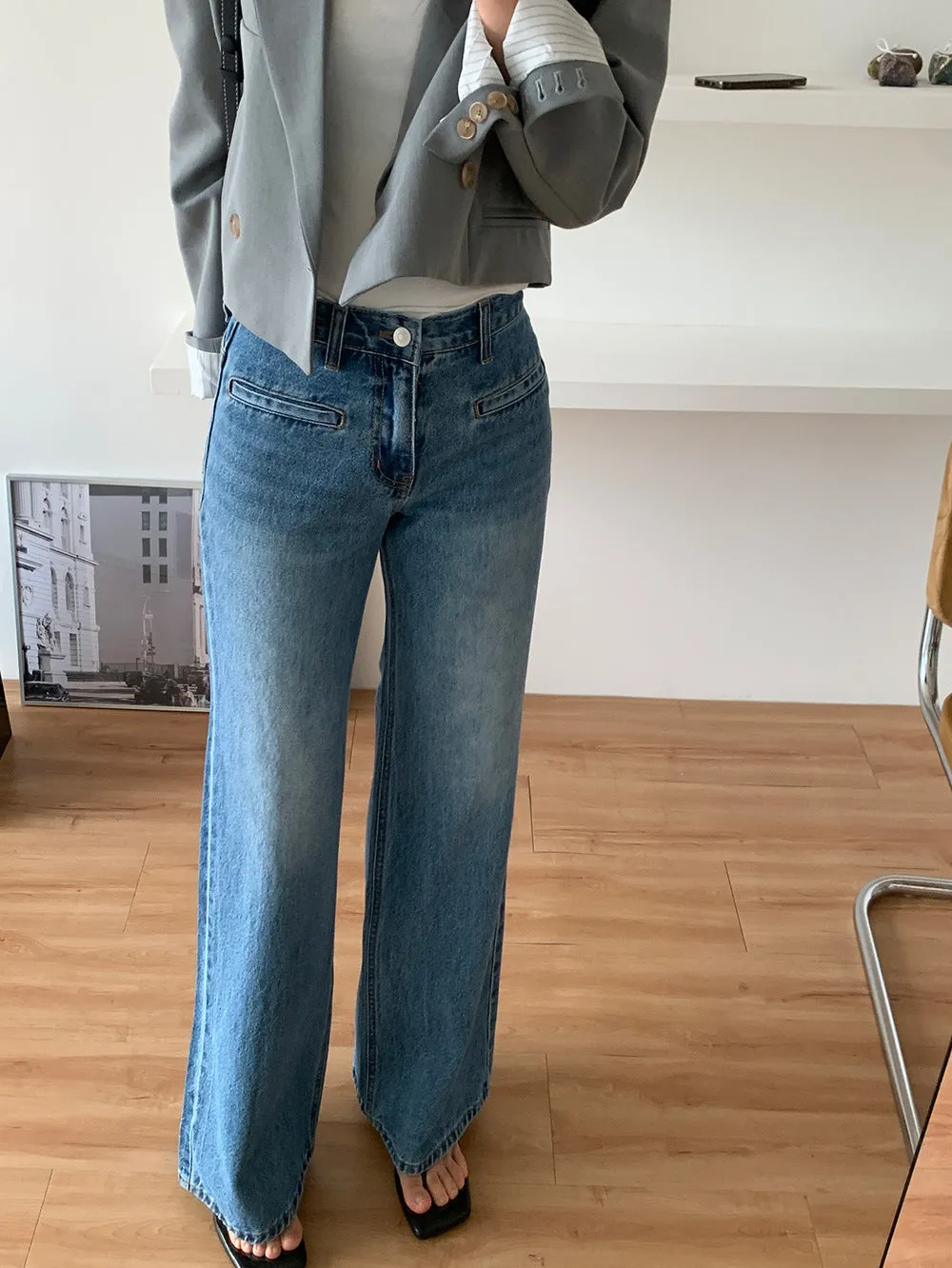 Women High Waist Slimming Jeans - Stylish Wide Leg Pants