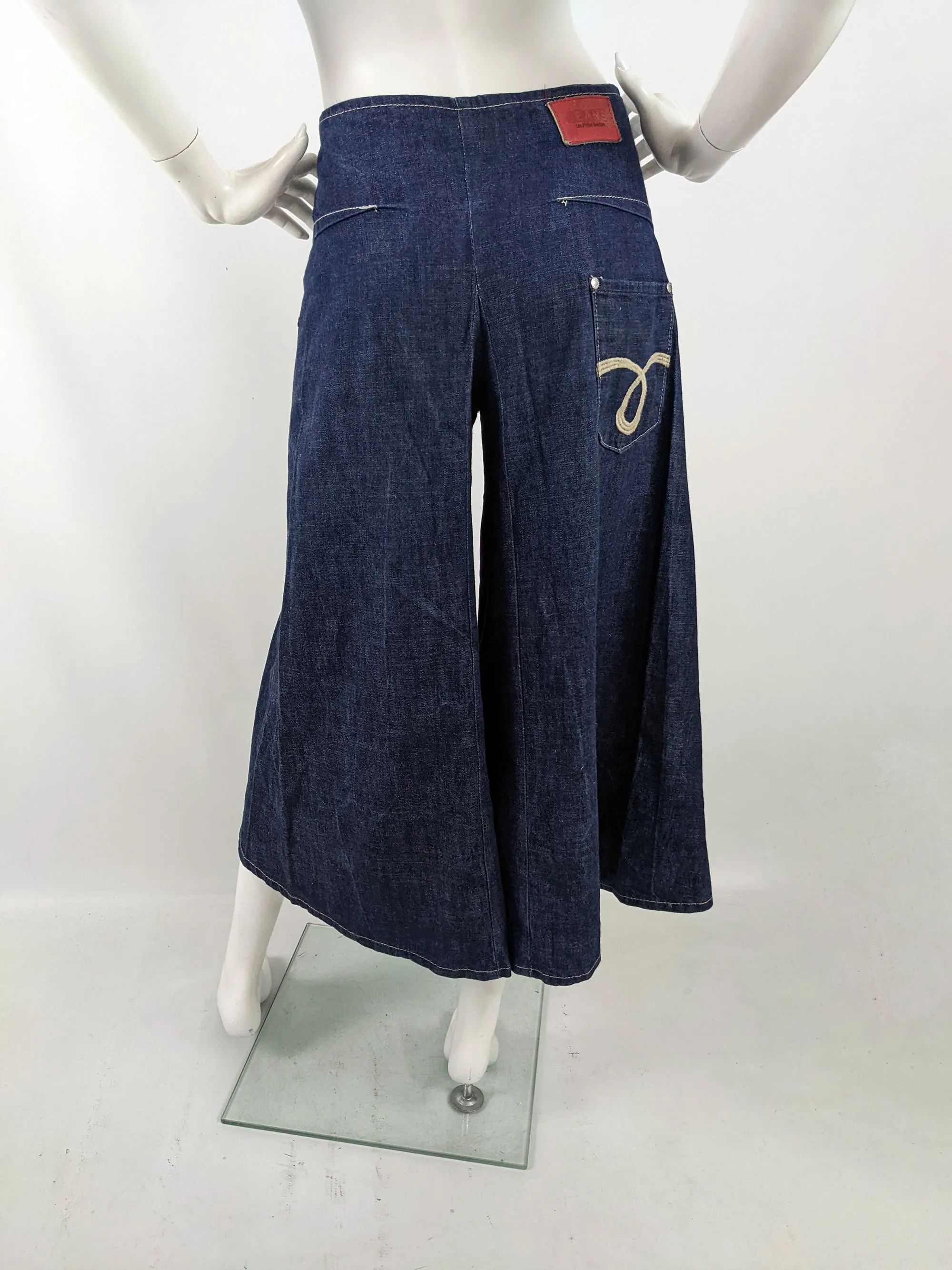 Womens Vintage Denim Culotte Jeans, 1990s