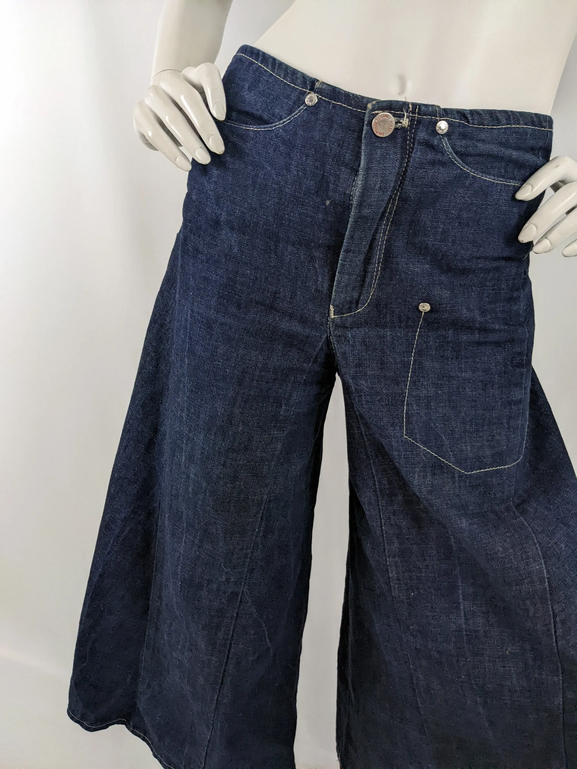 Womens Vintage Denim Culotte Jeans, 1990s