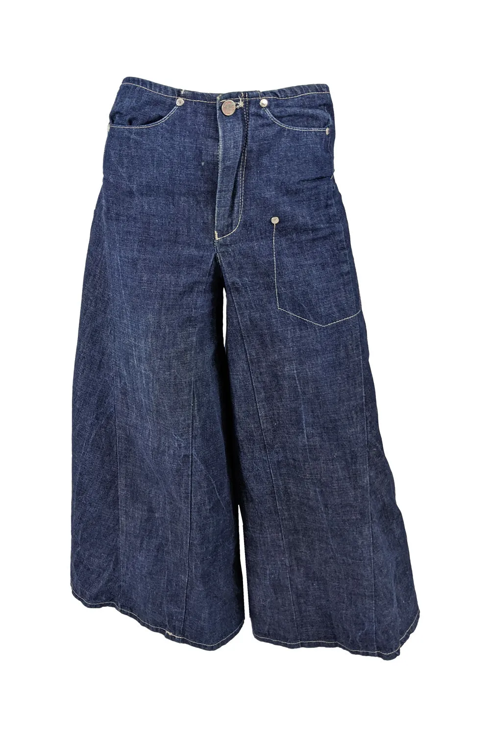 Womens Vintage Denim Culotte Jeans, 1990s