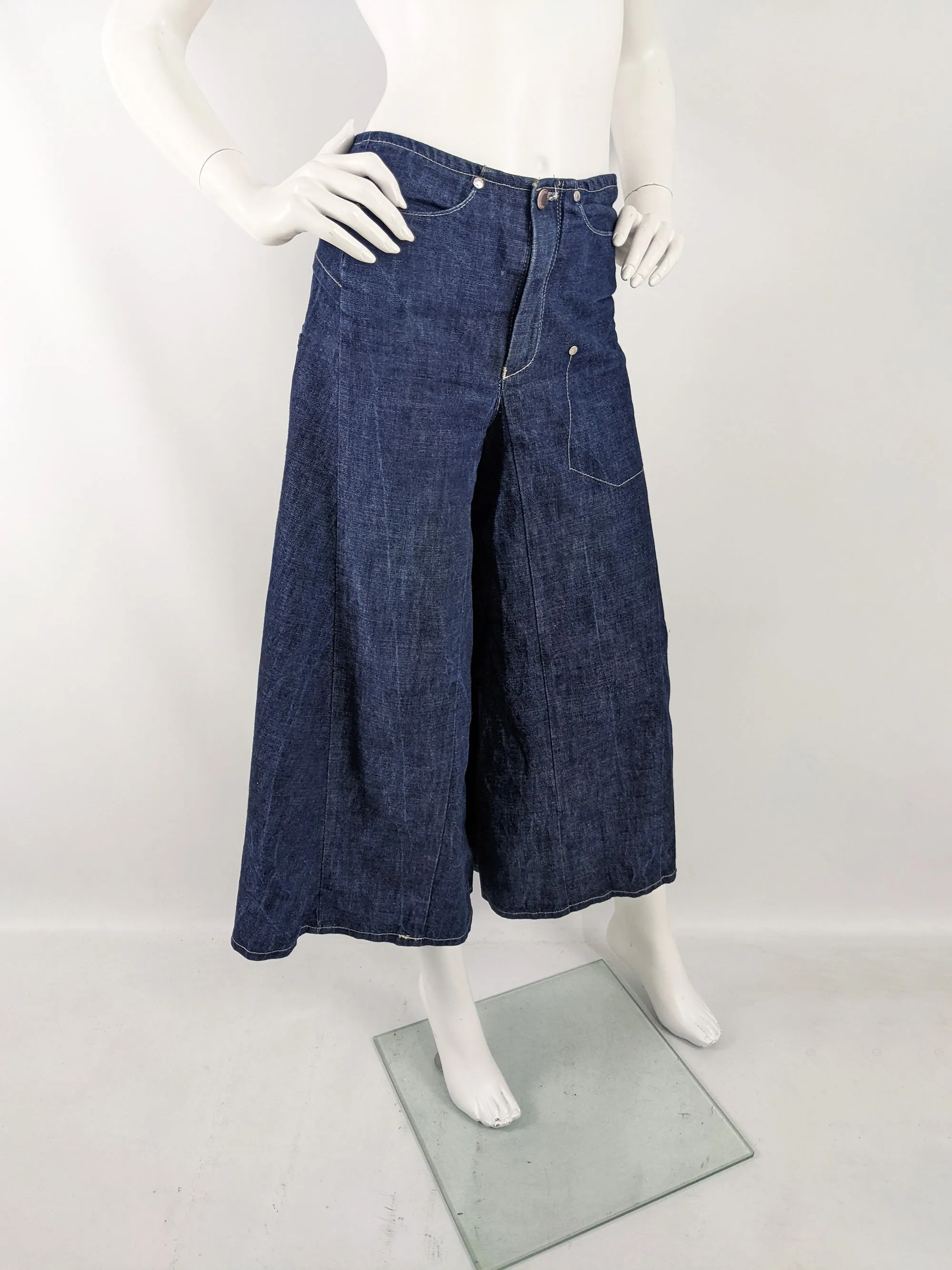 Womens Vintage Denim Culotte Jeans, 1990s