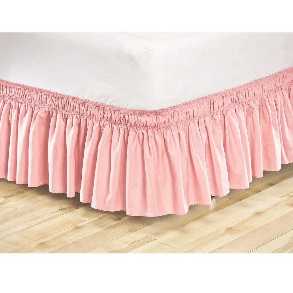 Wrap Around Bed Skirt 15" Elastic Dust Ruffle