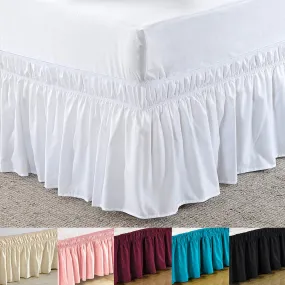 Wrap Around Bed Skirt 15" Elastic Dust Ruffle