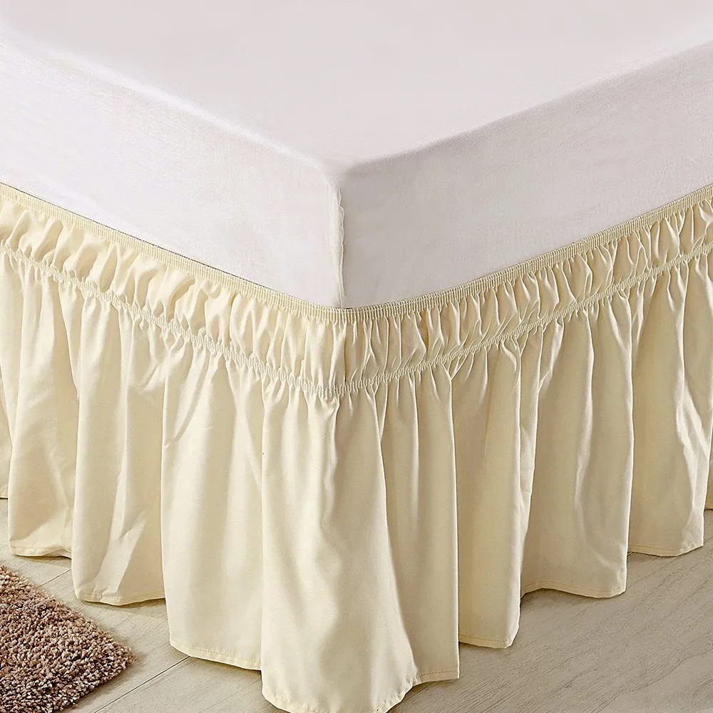 Wrap Around Bed Skirt 15" Elastic Dust Ruffle