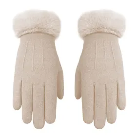 WST-01 Fleece Warm Gloves Autumn and Winter Touchscreen Cycling Gloves(Khaki)