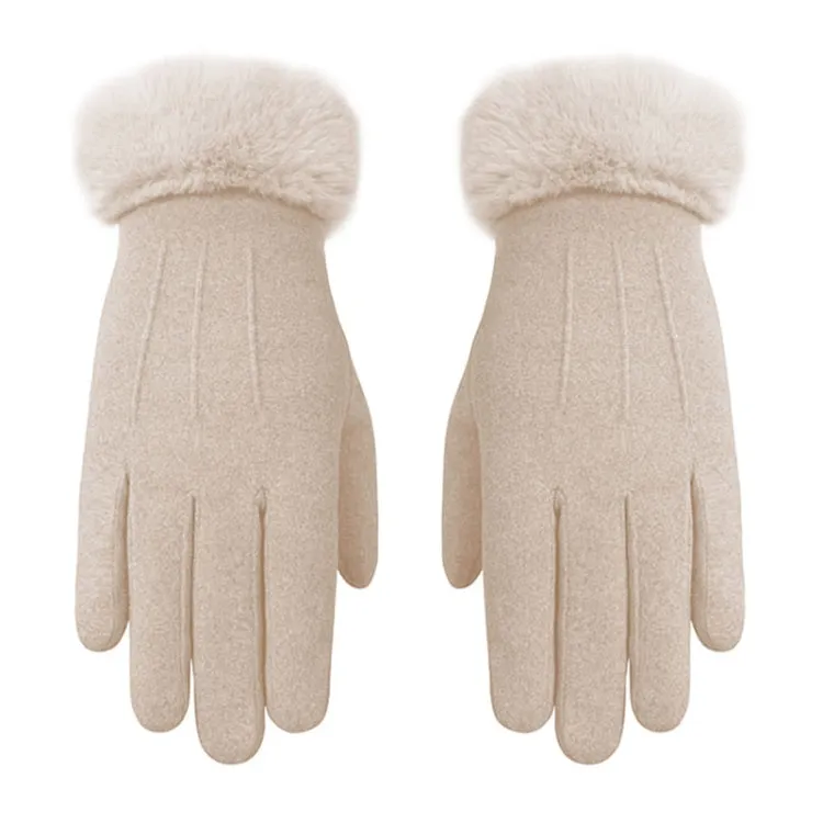 WST-01 Fleece Warm Gloves Autumn and Winter Touchscreen Cycling Gloves(Khaki)